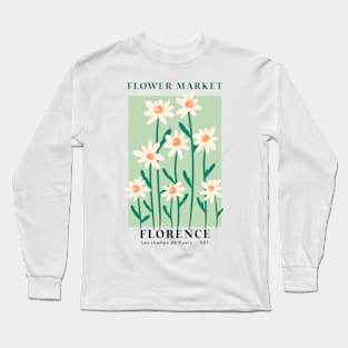 Florence Flower Market - White Daisy Long Sleeve T-Shirt